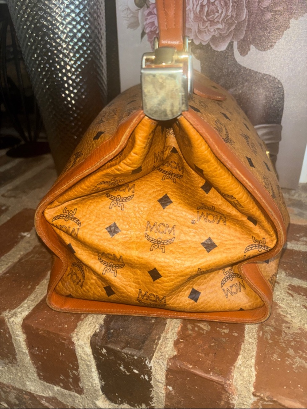 Vintage MCM Cognac Visetos top-handle satchel bag - Picture 7 of 13